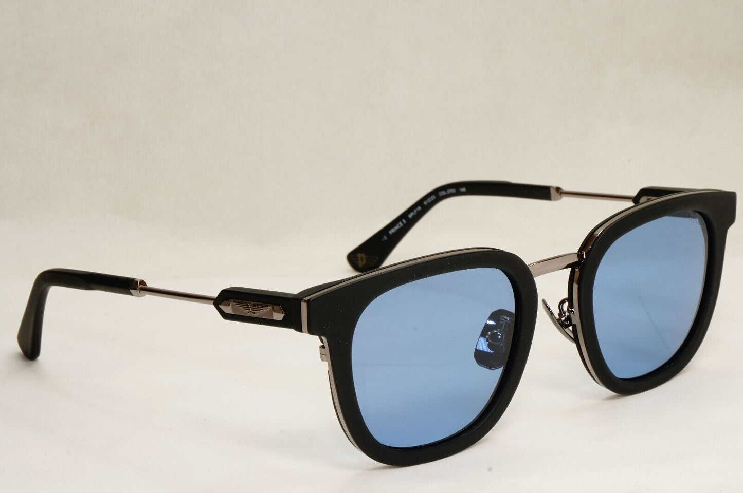 Police Sunglasses Black Blue Silver Thick Rims SPL F19 Prince 3 COL 0703 51mm