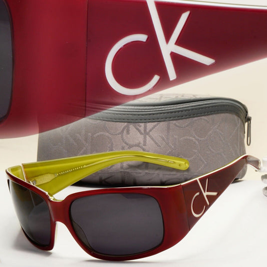 Calvin Klein Sunglasses 2005 Vintage Dark Red Black Unisex CK4066S 288 121124