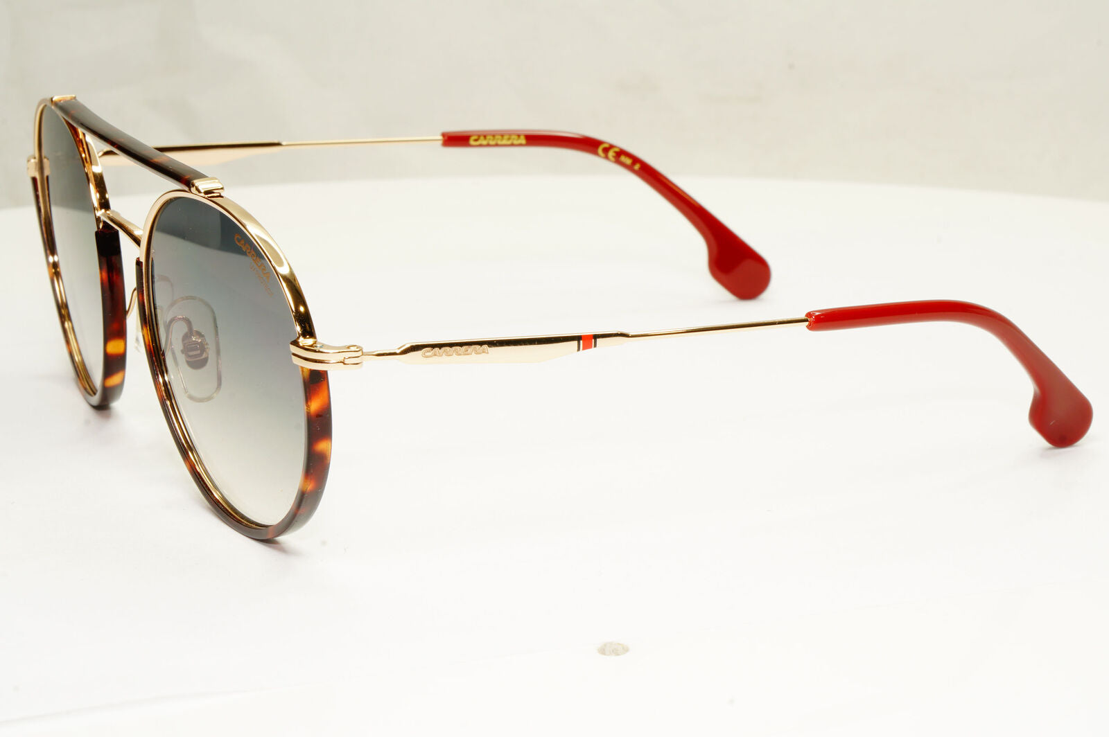 Authentic Carrera Mens Gold Brown Grey Metal Round Sunglasses 208/S AU29K