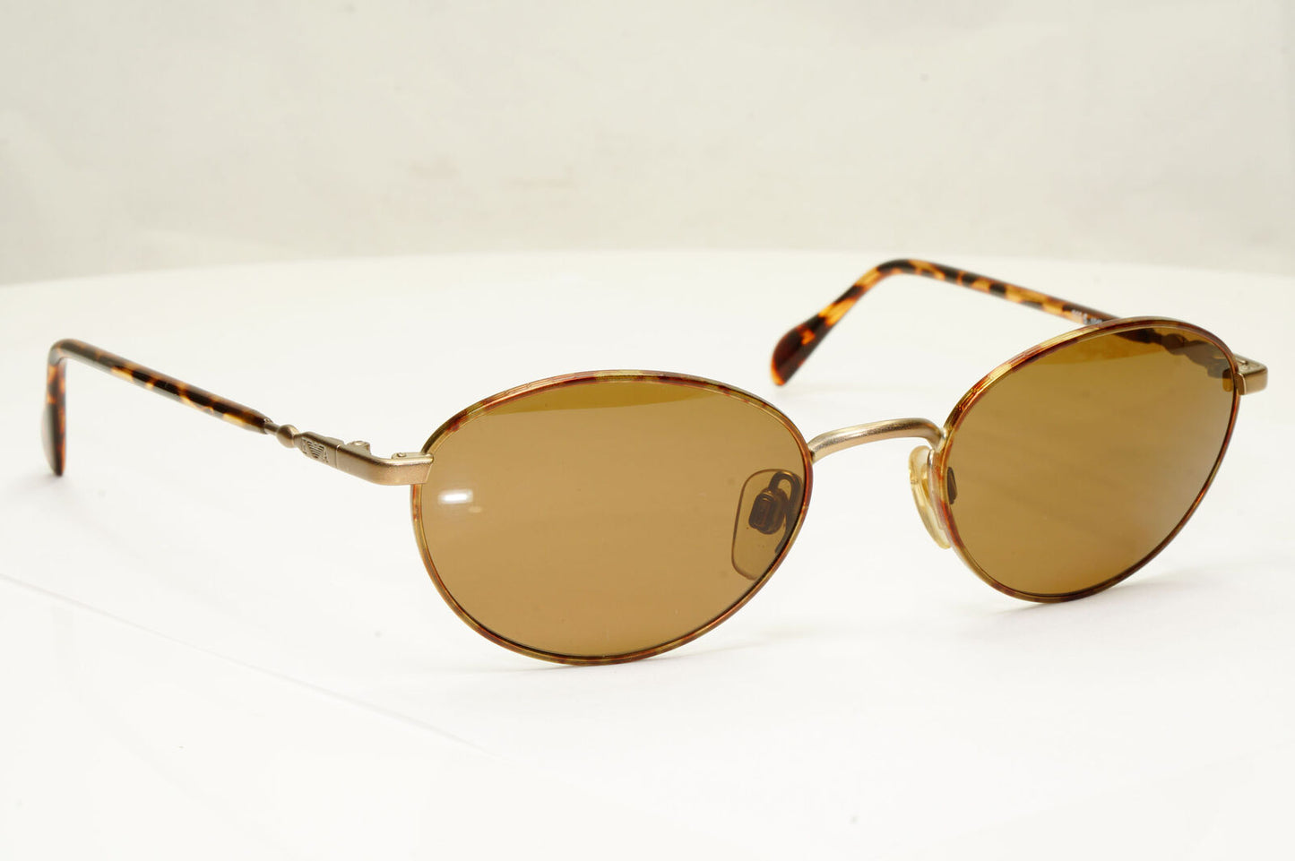 Emporio Armani 1997 Vintage Sunglasses Mens Womens Oval Brown Havana 069-S 1048