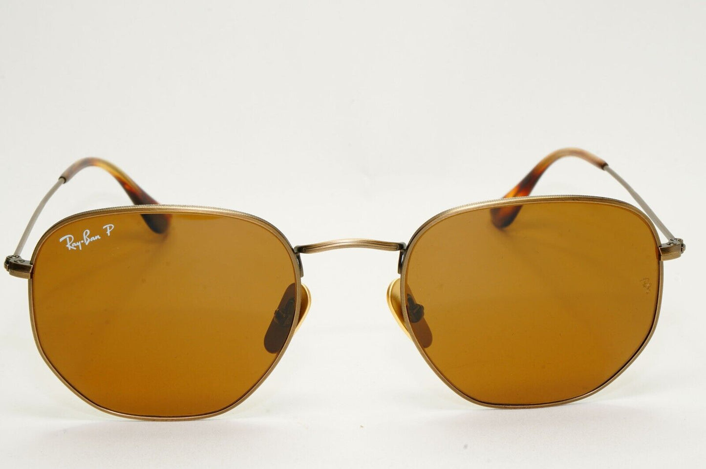 Ray-Ban Sunglasses Hexagonal Titanium Polarised Brown RB 8148 9207/57 54mm