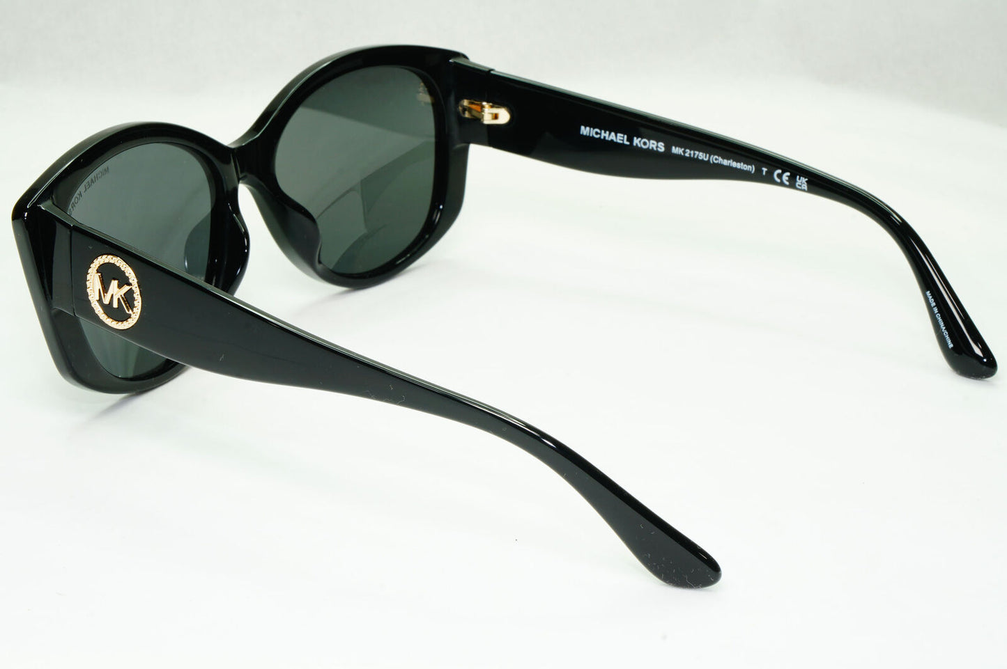 Michael Kors Sunglasses Black Gold Studs Square MK 2175U Charleston 300587