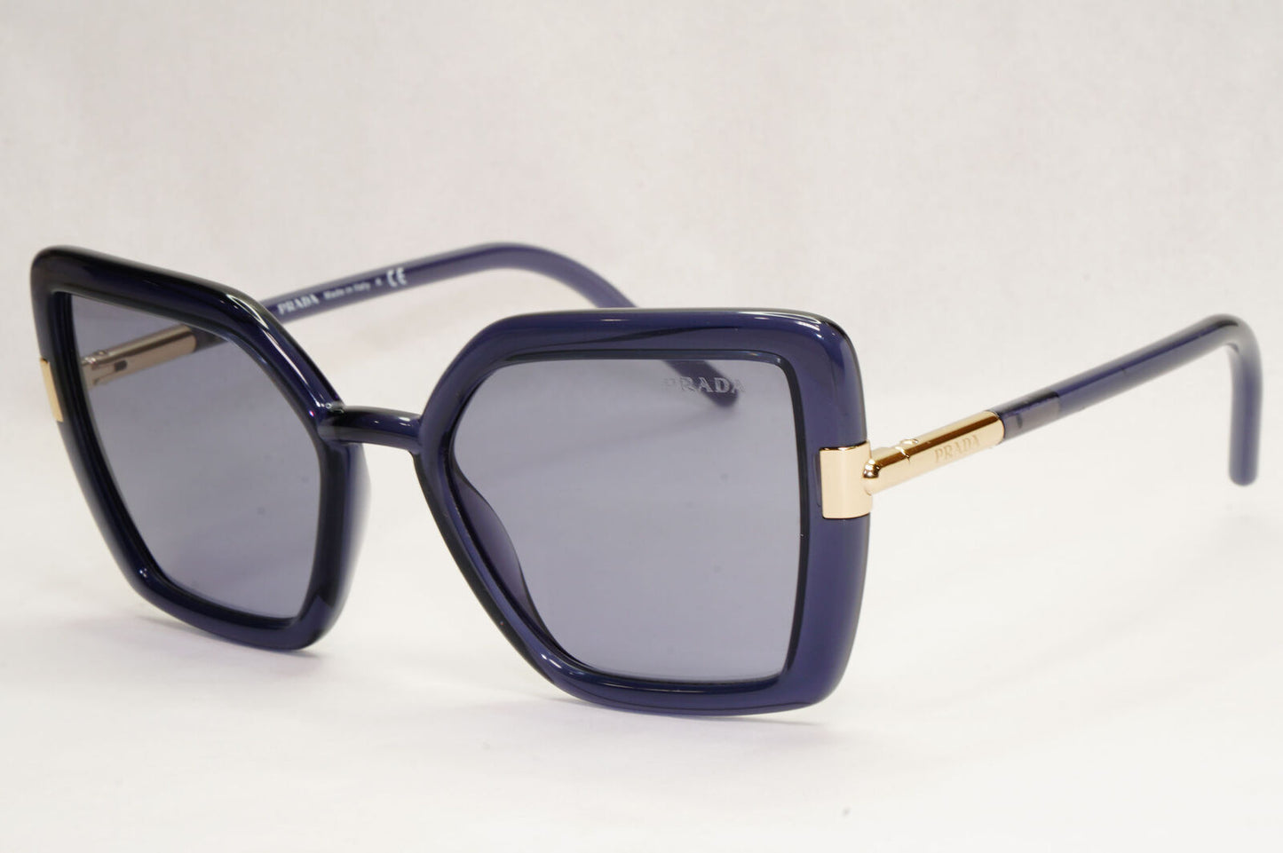 Prada Sunglasses Blue Crystal Square Gold Transparent PR09WS SPR 09W 06M-420