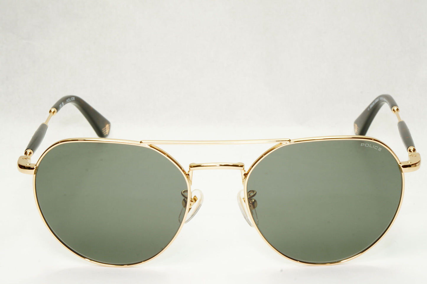 Police Sunglasses Round Pilot Metal Gold Green SPL F14 Urban 7 COL 300Y