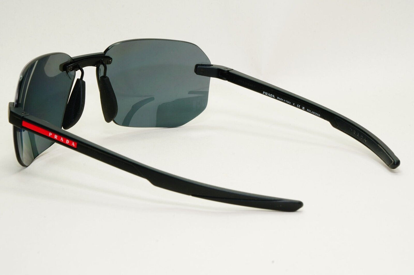 Prada Sunglasses Polarised Black Grey Rimless PS09WS SPS 09W DG0-02G 260724