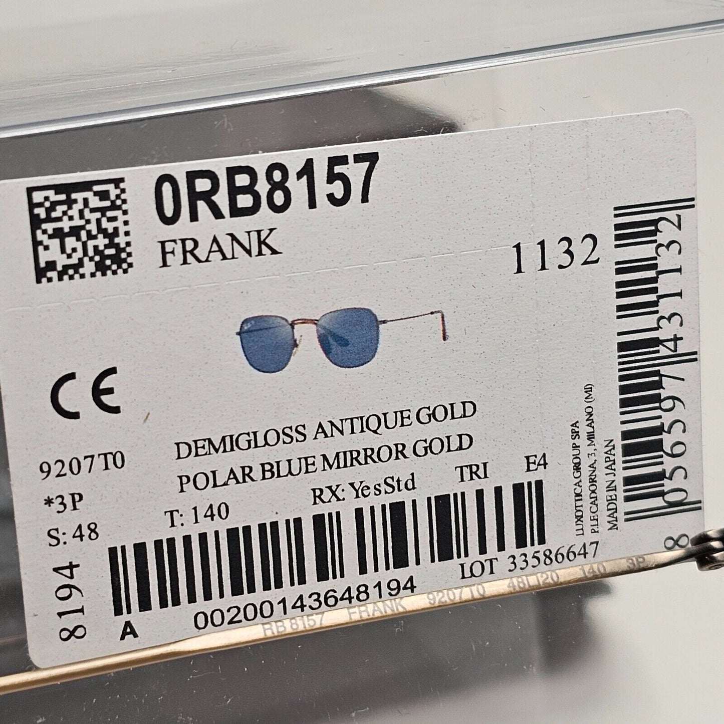 Ray-Ban Sunglasses Frank Titanium Polarised Bronze Blue RB 8157 9207/T0 48mm