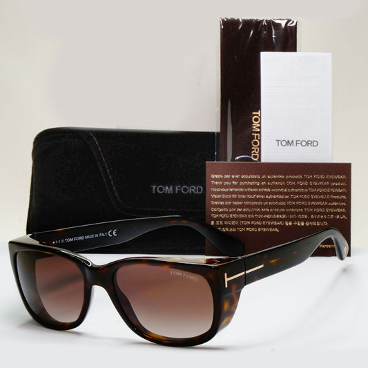 Tom Ford Sunglasses Carson Dark brown Gradient Square Acetate FT0441 TF 441 52K