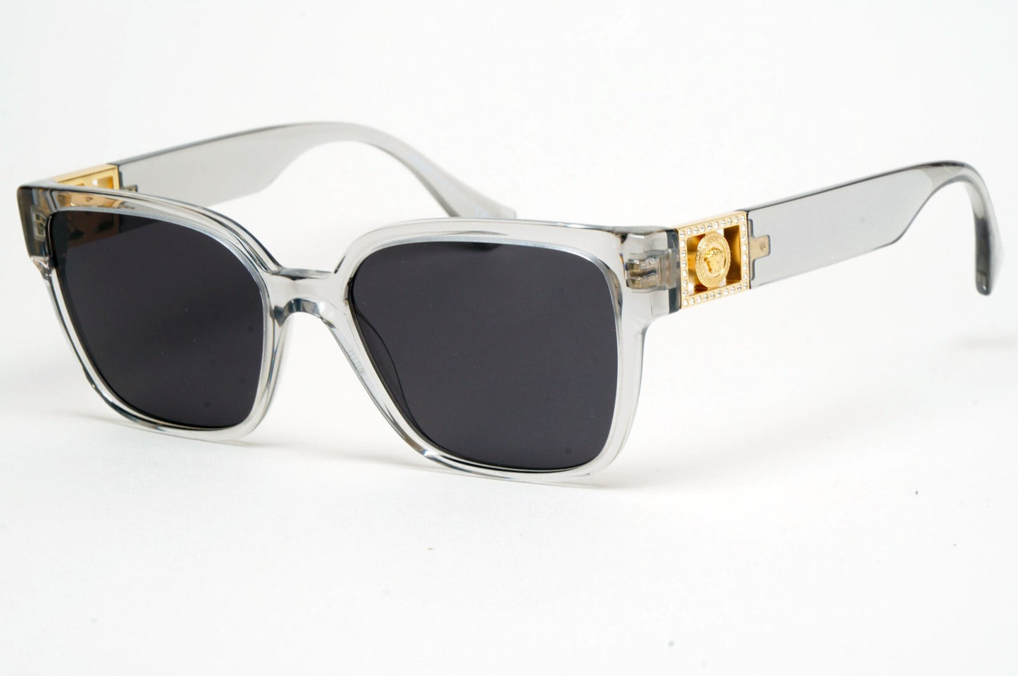 Versace Sunglasses Grey Gold Medusa Diamante Square MOD VE 3329-B 5305 54mm