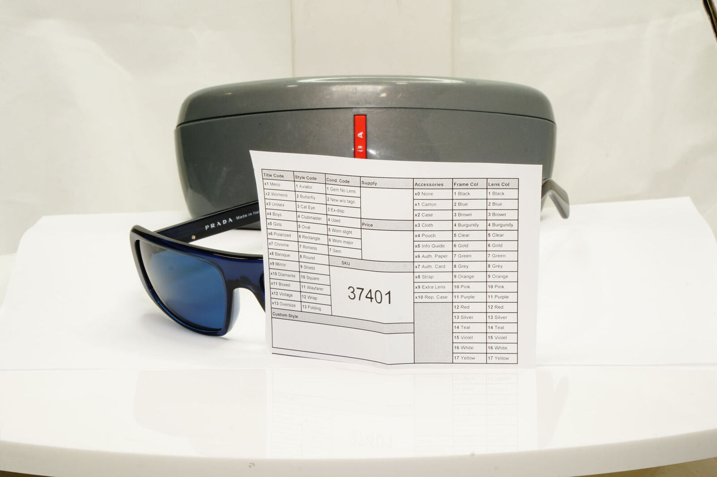 Prada 2011 Blue Sunglasses Rectangle Mens Fashion Rare PR03OS SPR 03O HA2-3M1