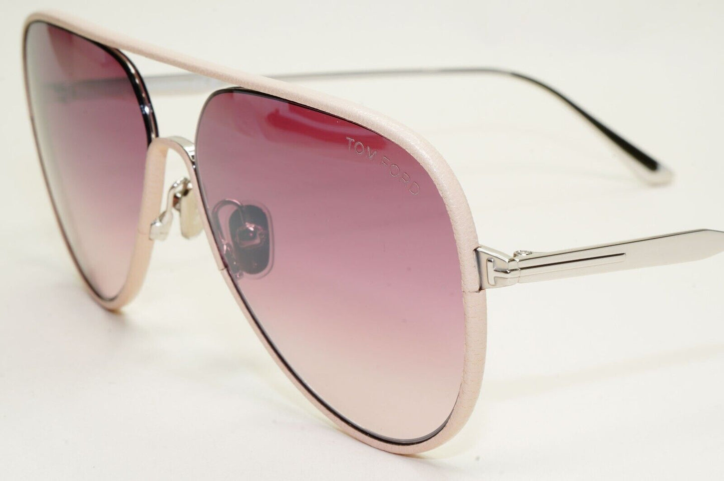 Tom Ford Sunglasses Jessie-02 Leather Pilot Silver Brown FT1016 TF 1016 18Z 60mm