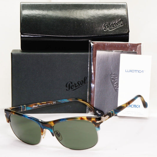 Persol Sunglasses 2012 Brown Blue Tortoise Greeen Square 3034-S 973/31 56mm