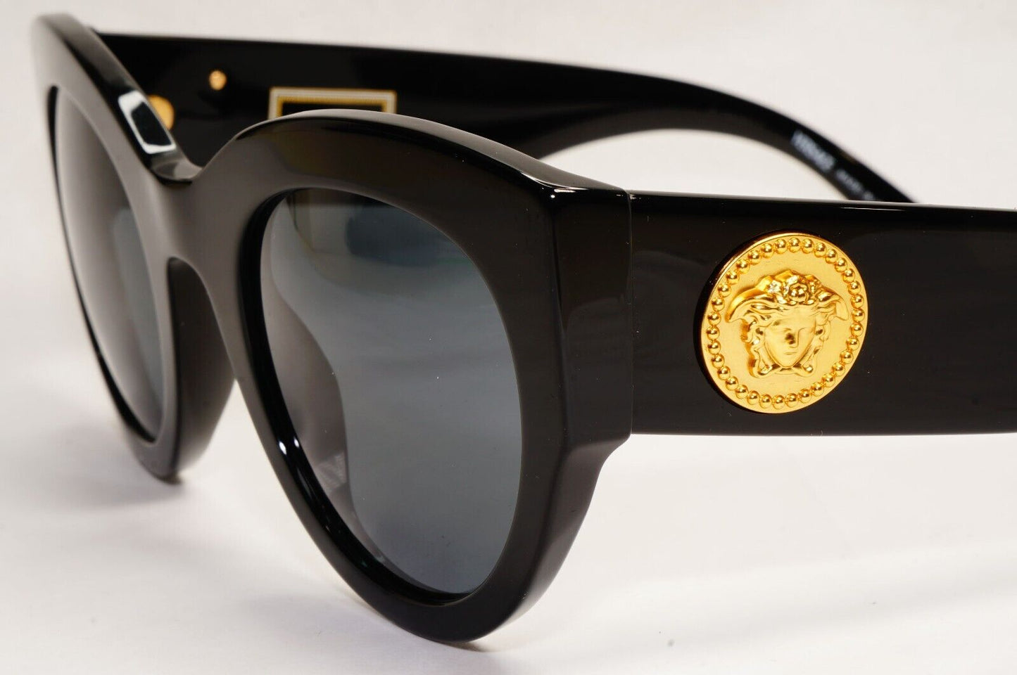 Versace Sunglasses Black Gold Medusa Tribute Edition Grey MOD VE 4353 GB1/87
