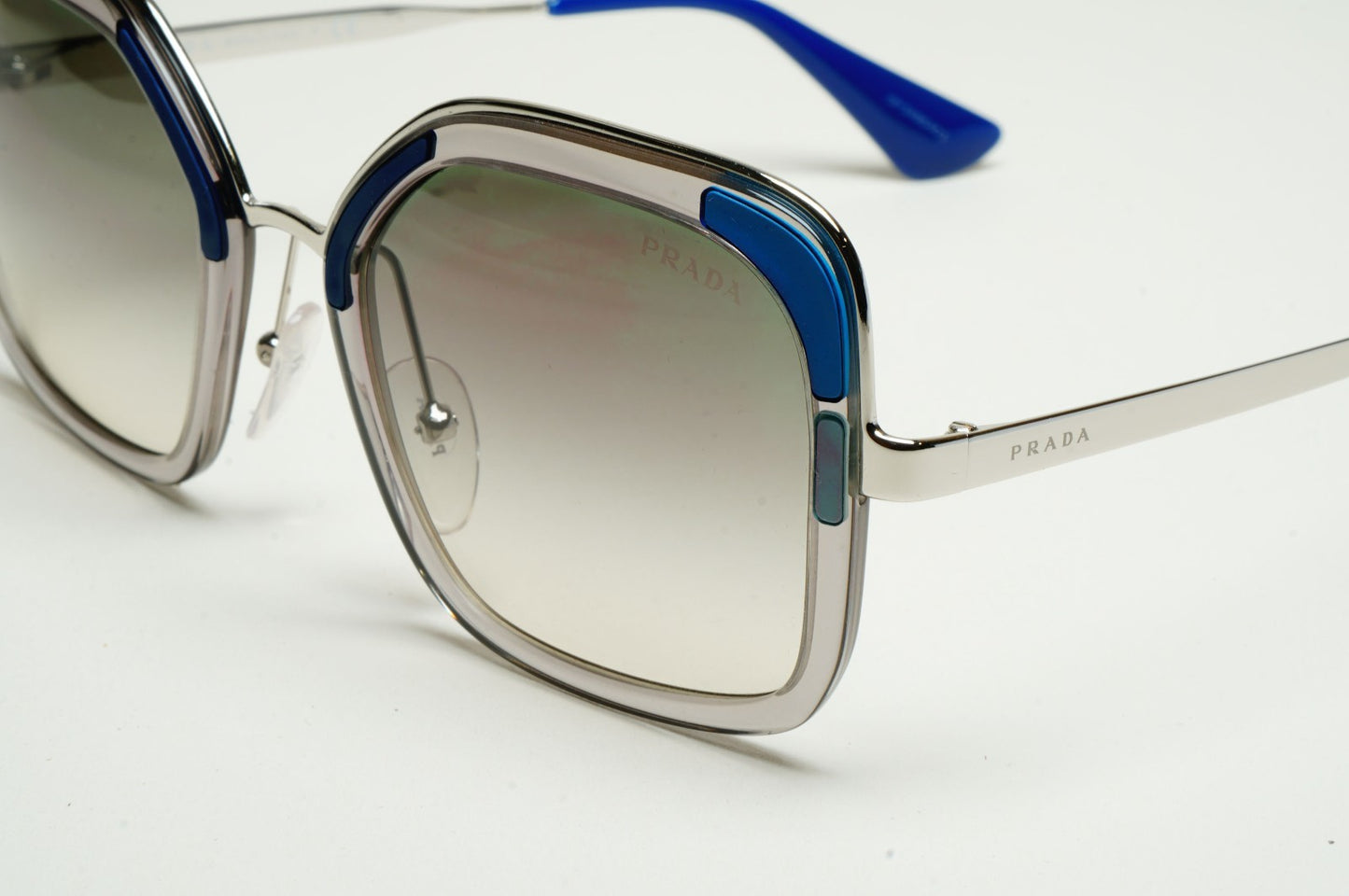 Prada Sunglasses Square Silver Grey Gradient Mosaic PR57US SPR 57U LMD-130