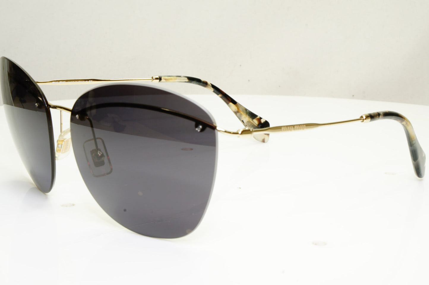 Authentic MIU MIU Womens Vintage Sunglasses Gold Rimless SMU 54P ZVN-3A2 30363