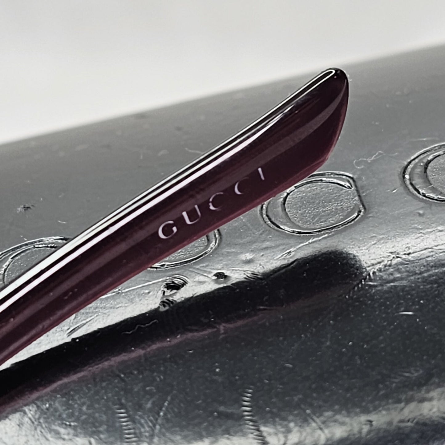 Gucci Sunglasses 1999 Pale Burgundy Rose Red Rectangle GG 2515/STRASS NL9 180224