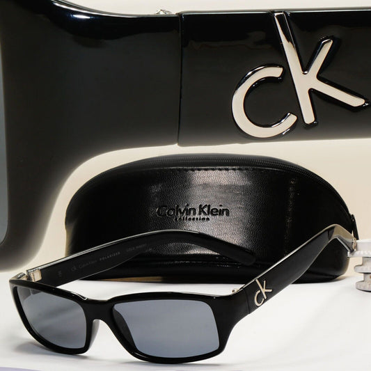 Calvin Klein Sunglasses 2005 Vintage Polarized Black Grey 3051SP 070 121124