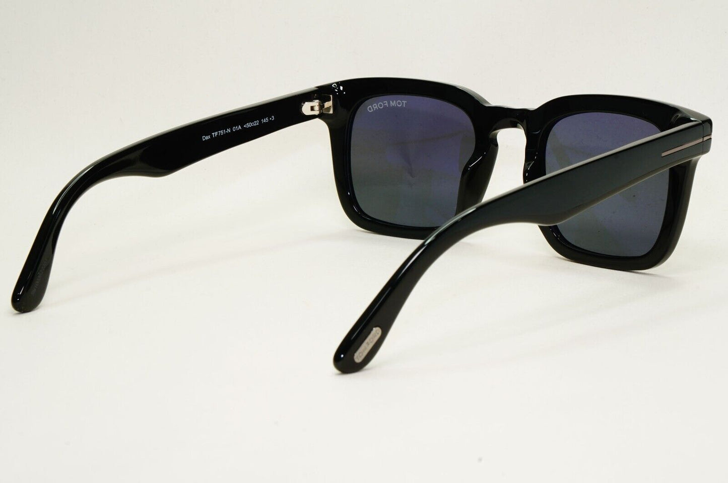 Tom Ford Sunglasses Dax Black Glossy Square Smoke FT0751-N TF 751-N 01A 50mm