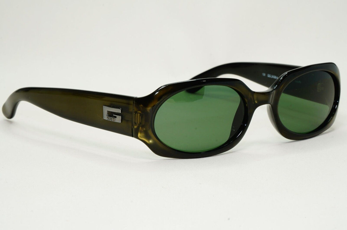 Gucci Sunglasses 1998 Vintage Green Dark Olive Square GG 2436/S 5YB 52mm 041124