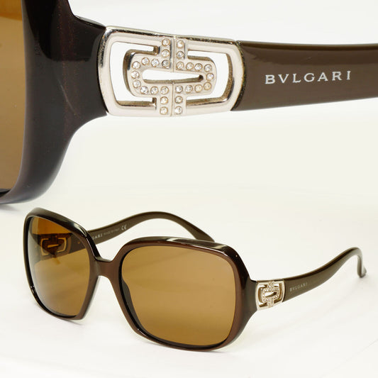 Bvlgari Diamante Brown Sunglasses Crystal Rhinestone 8020-B 897/13 091122