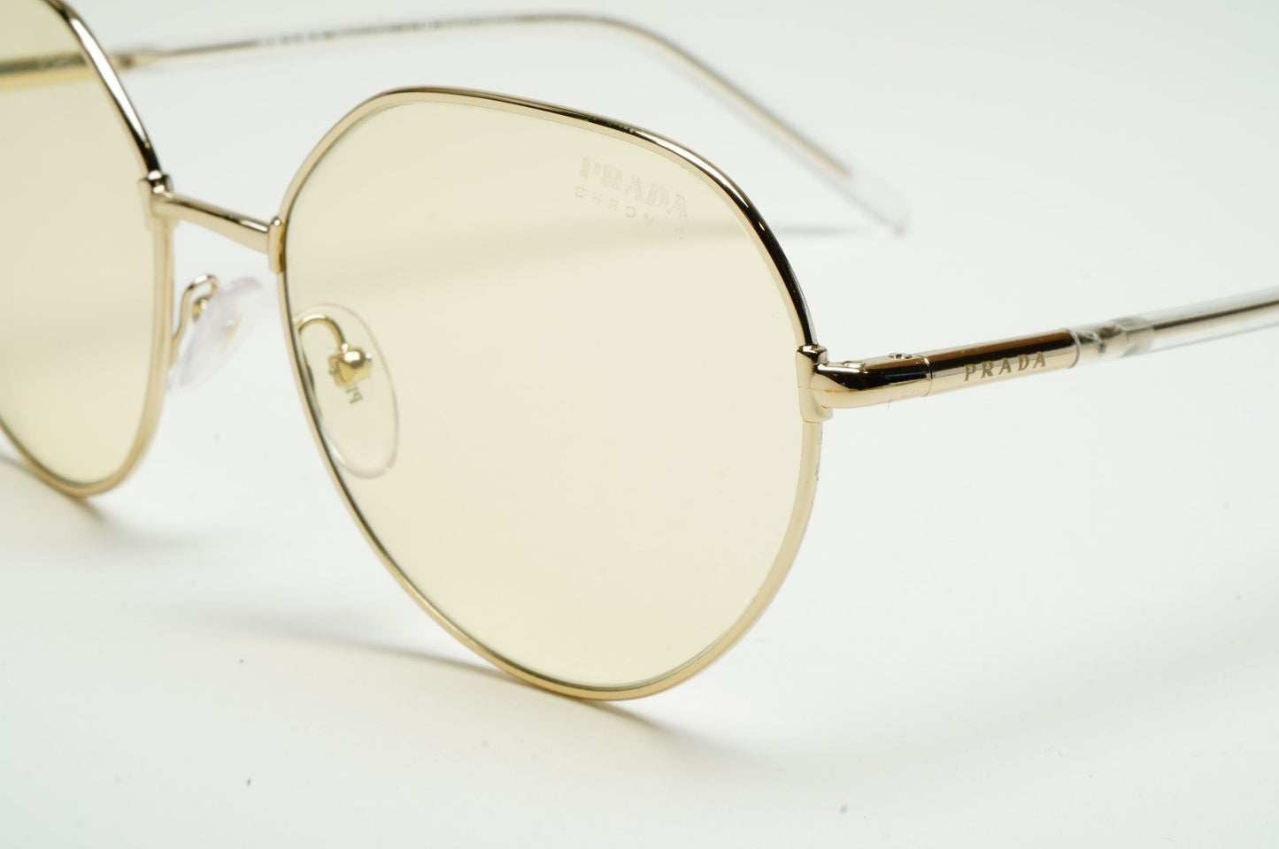 Prada Sunglasses Photochromic Gold Yellow Round PR65XS SPR 65X ZVN-01F