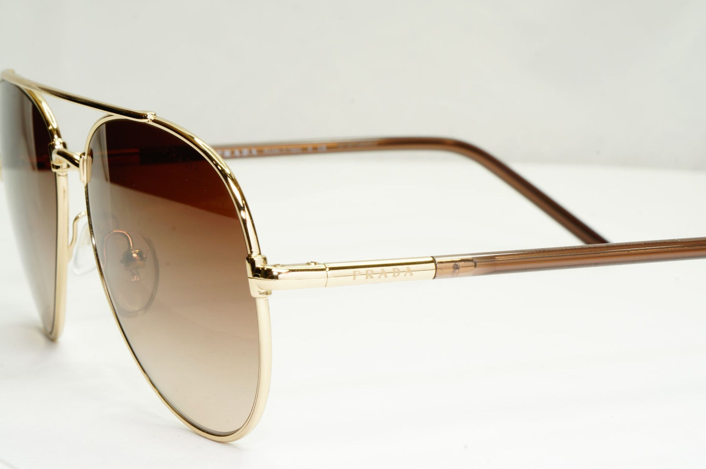 Prada Sunglasses Unisex Pilot Small Gold Brown PR66XS SPR 66X ZVN-6S1 57mm
