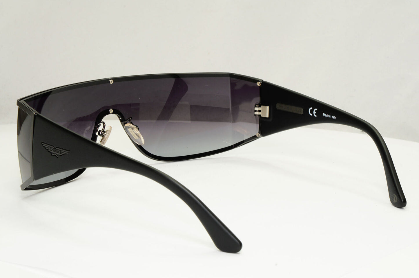 Police Black Shield Sunglasses Gradient Smoke Visor SPL 892 Origins 5 COL 0627