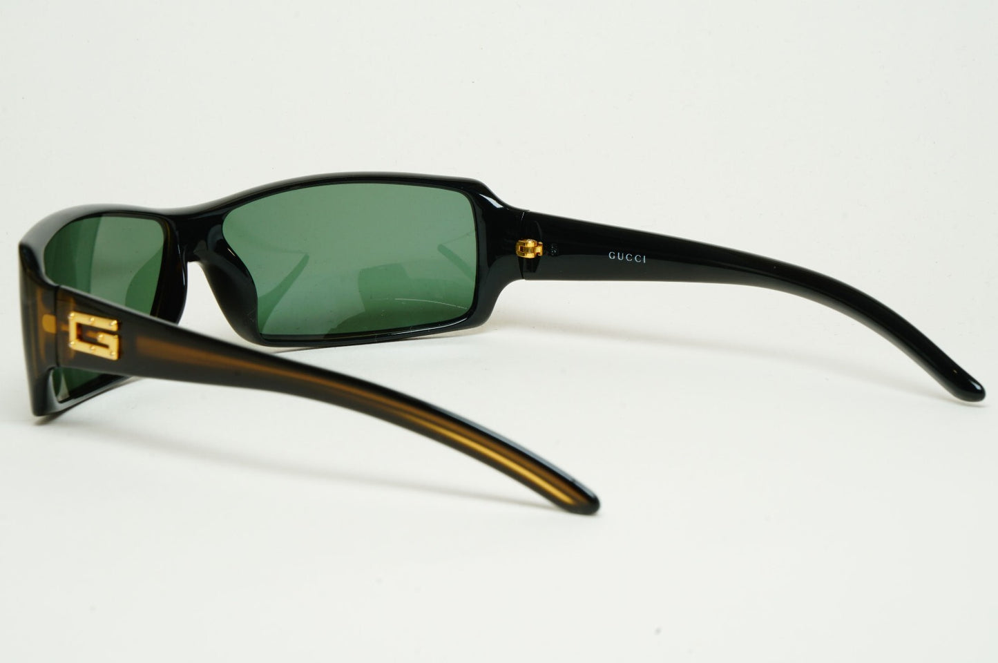 Gucci Sunglasses 1999 Vintage Rectangle Brown Honey Green GG 2515/S 9D1 100325