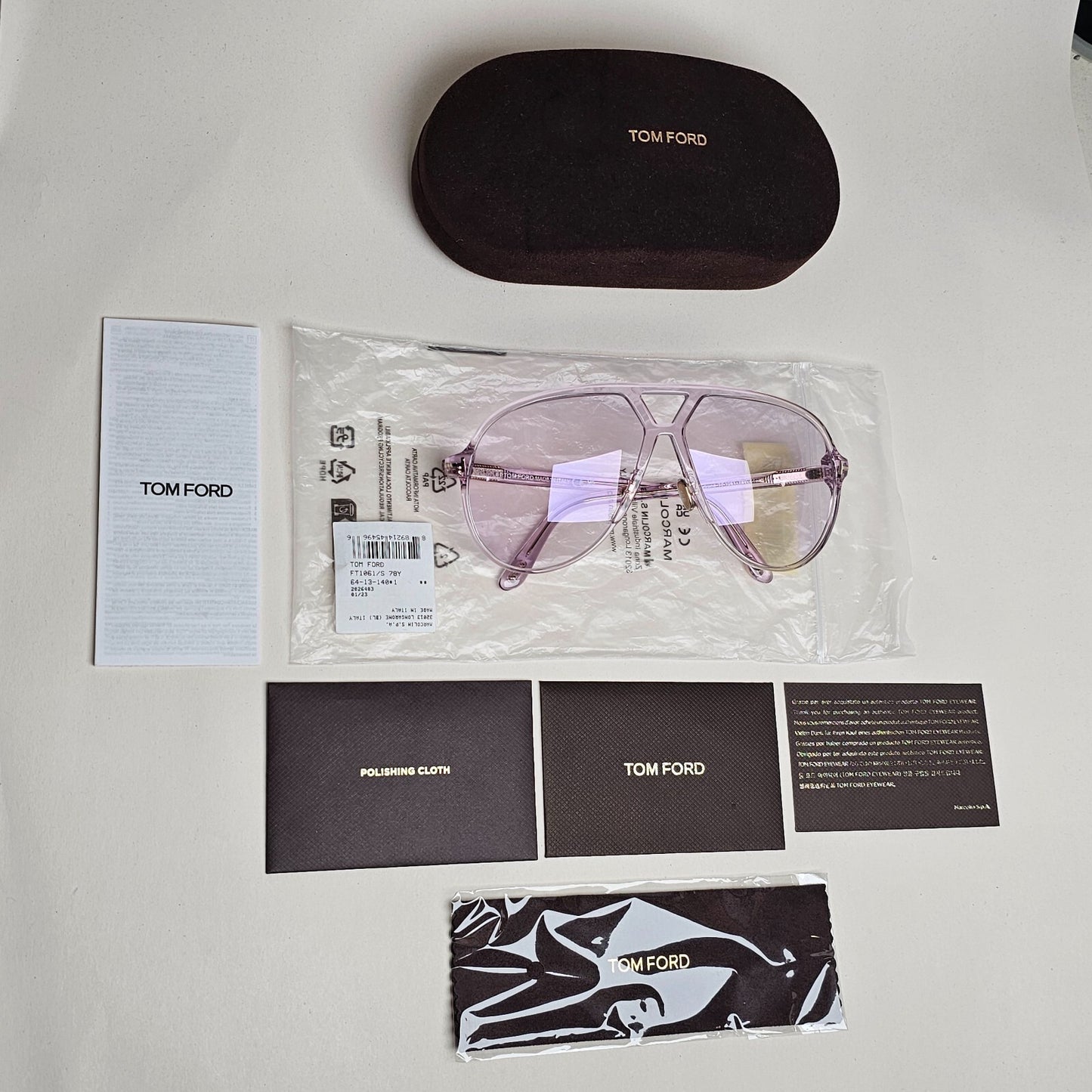 Tom Ford Sunglasses Bertrand Lilac Violet Oversized Pilot FT1061 TF 1061 78Y