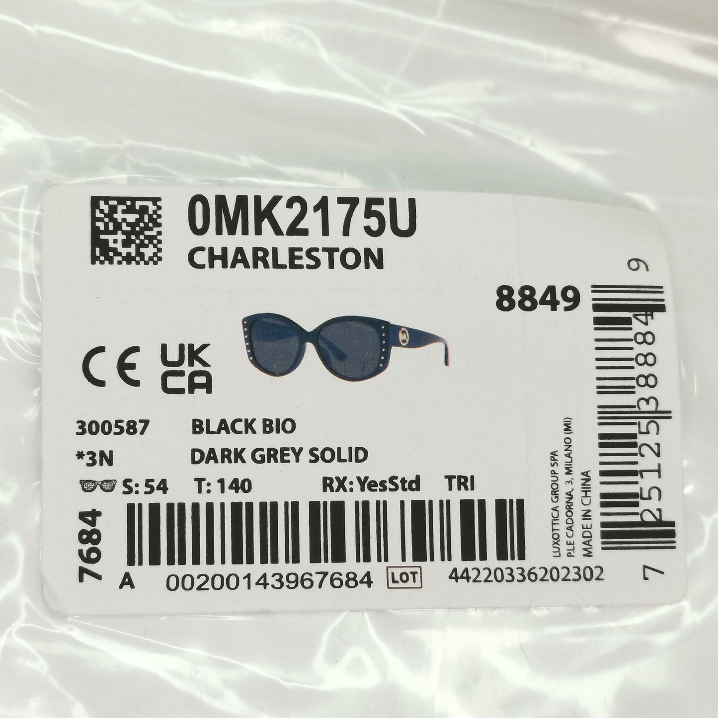 Michael Kors Sunglasses Black Gold Studs Square MK 2175U Charleston 300587