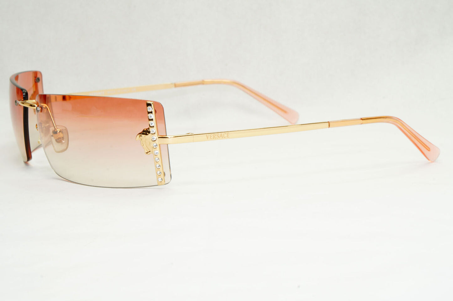 Versace Sunglasses 2004 Vintage Rimless Gold Crystals MOD N29-H N30/536 200124