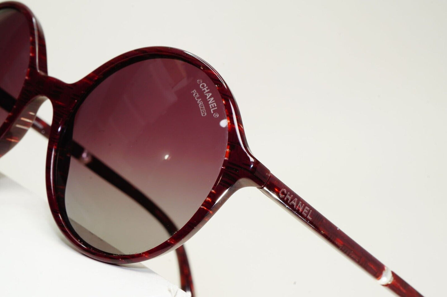 Chanel Sunglasses Pearl Polarized Dark Red Burgundy Round 5391-H c.1638/K5