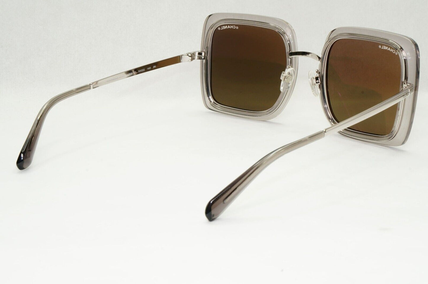 Chanel Sunglasses Silver Mirror Grey Transparent Square 4240 C.906/T7 041223