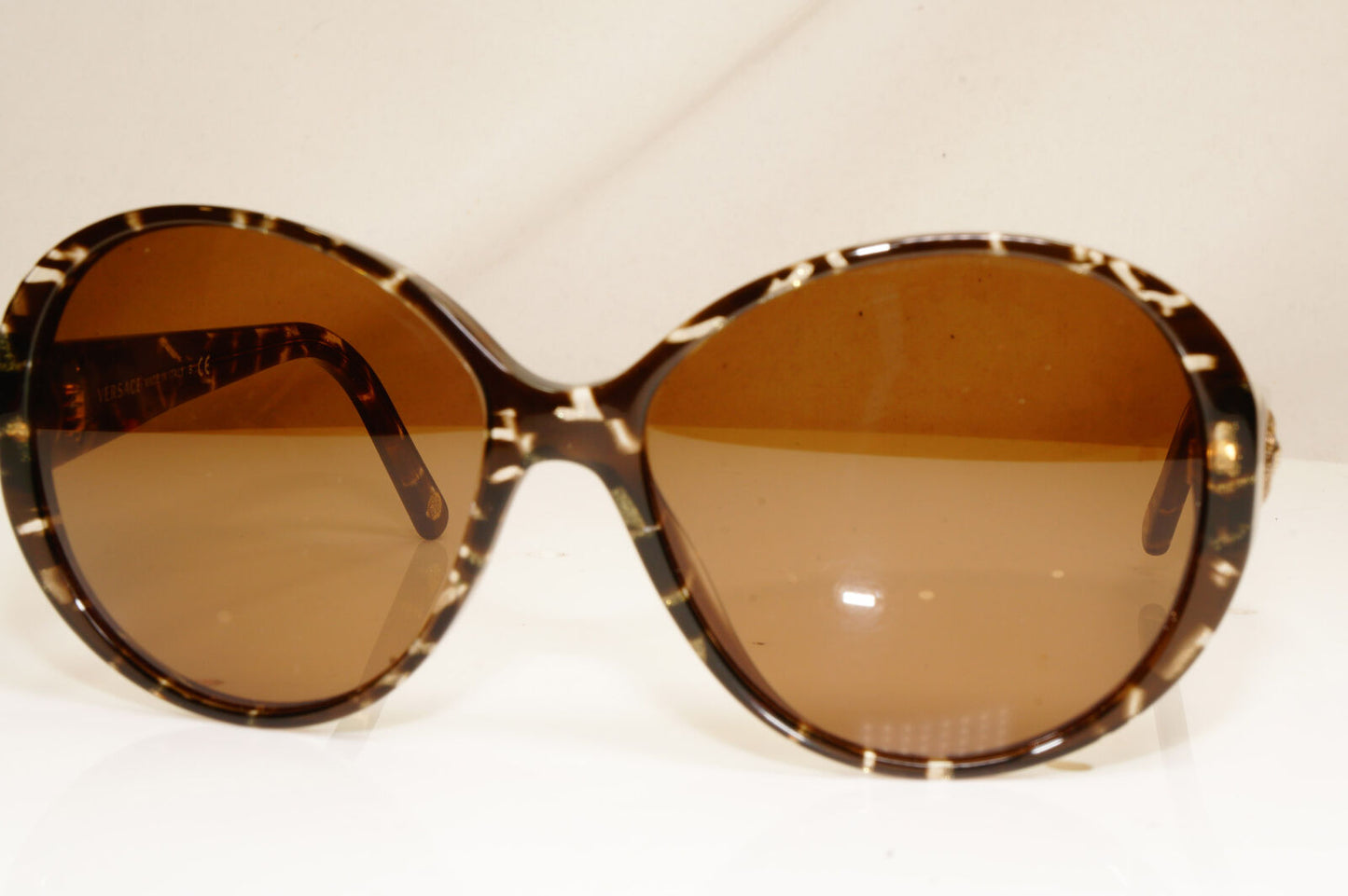 Versace Brown Marble Sunglasses Gold Medusa Womens Oversized 4239 969/73 29427