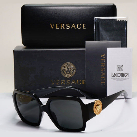 Versace Sunglasses Black Oversized Square Gold Medusa Large MOD VE 4453 GB1/87