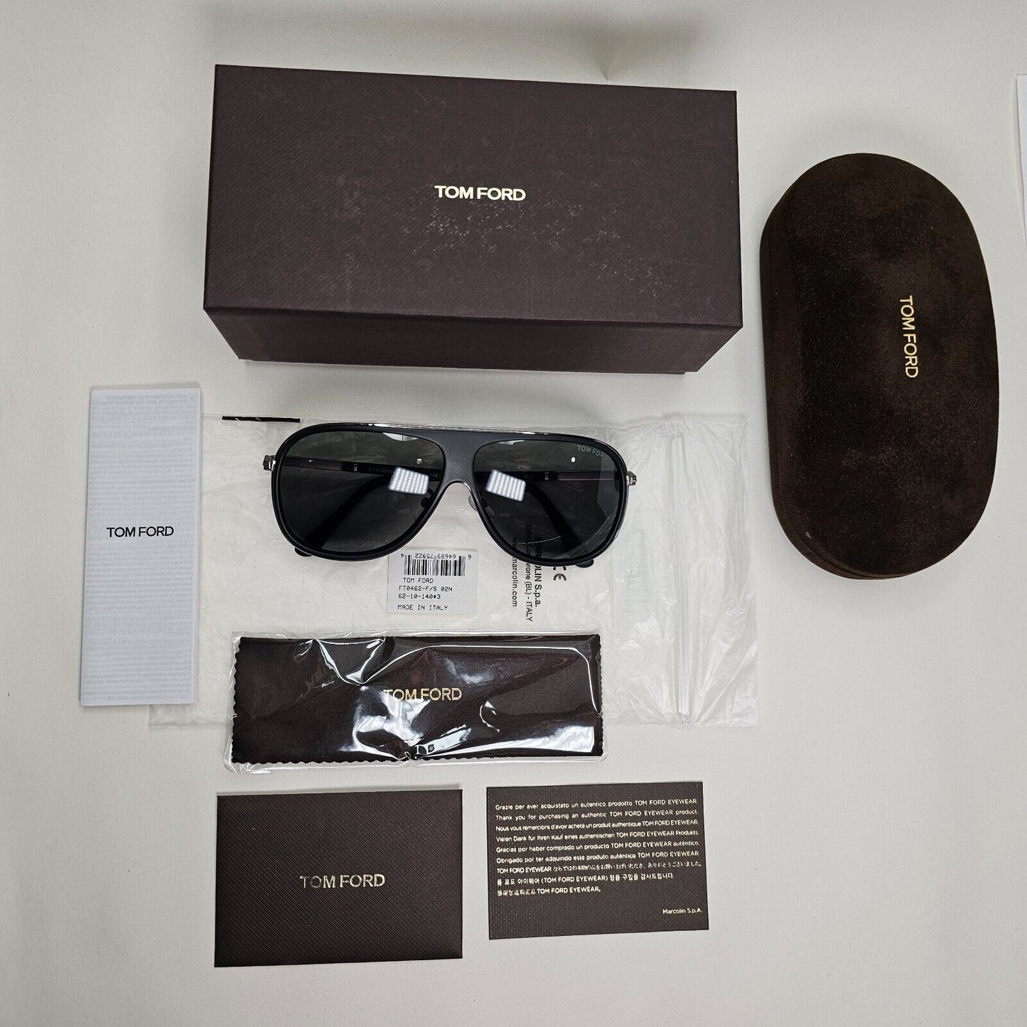 Tom Ford Sunglasses Chris Black Green Gunmetal Square FT0462F TF462-F 02N 62mm