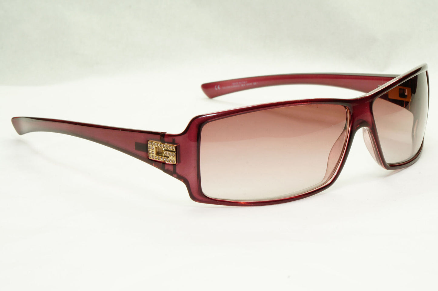 Gucci Sunglasses 1999 Pale Burgundy Rose Red Rectangle GG 2515/STRASS NL9 180224