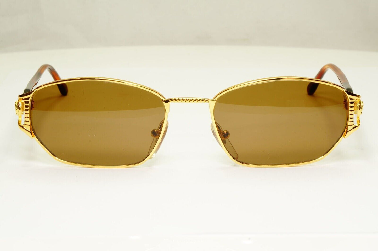 Gianni Versace 1995 Vintage Gold Medusa Havana Brown Sunglasses MOD G45 COL 19L