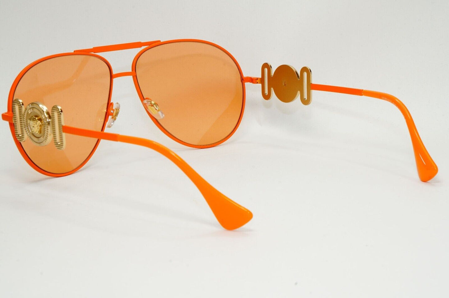 Versace Sunglasses Orange Matte Pilot Oversized Large MOD VE 2249 1485/74 65mm