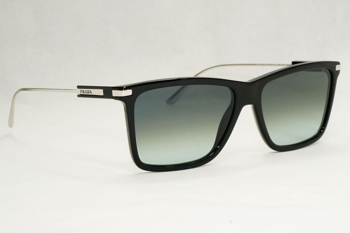 Prada Sunglasses Glass Lens Black Silver Grey Gradient PR01ZS SPR 01Z 1AB-06T