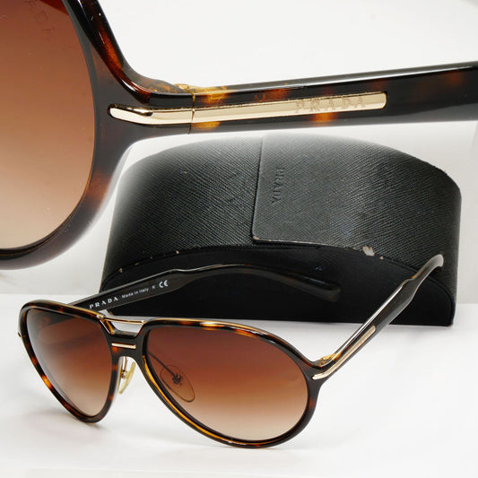 Prada 2009 Sunglasses Brown Tortoiseshell Pilot PR20NS SPR 20N 2AU-6S1 110123