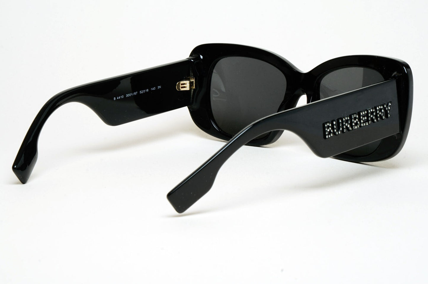 Burberry Sunglasses Black Square Diamante Letters BE 4410 3001/87 52mm