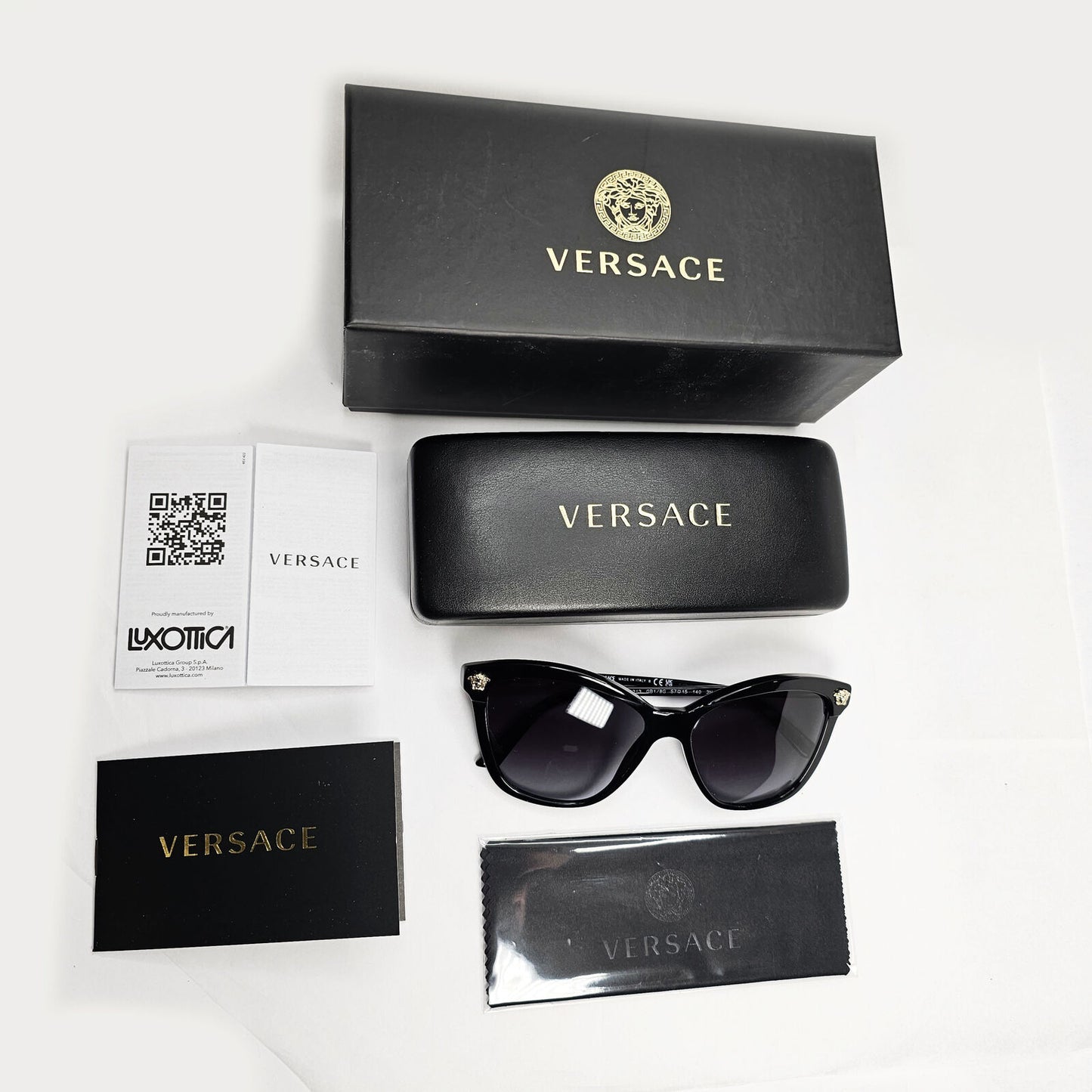 Versace Sunglasses Gold Black Gradient Smoke Medusa Square MOD VE 4313 GB1/8G