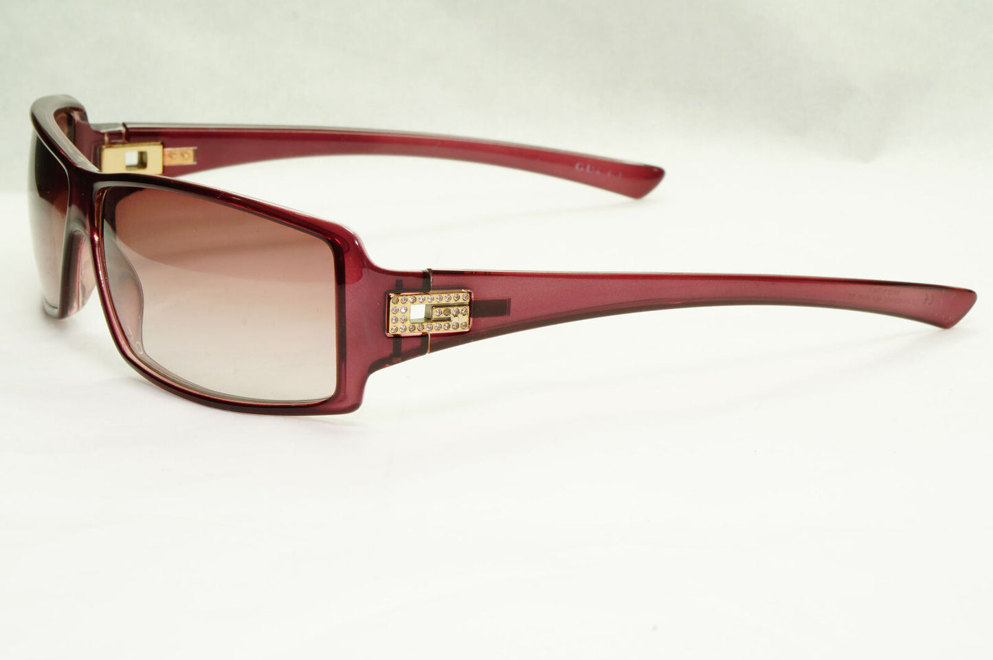 Gucci Sunglasses 1999 Pale Burgundy Rose Red Rectangle GG 2515/STRASS NL9 180224