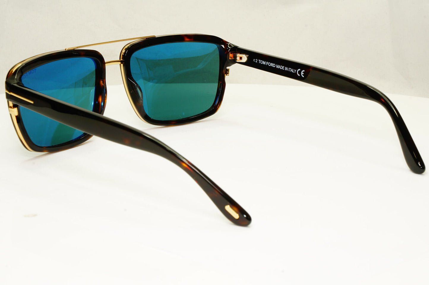 Authentic Tom Ford Mens Gold Square Brown Green Sunglasses Anders TF 780 52N