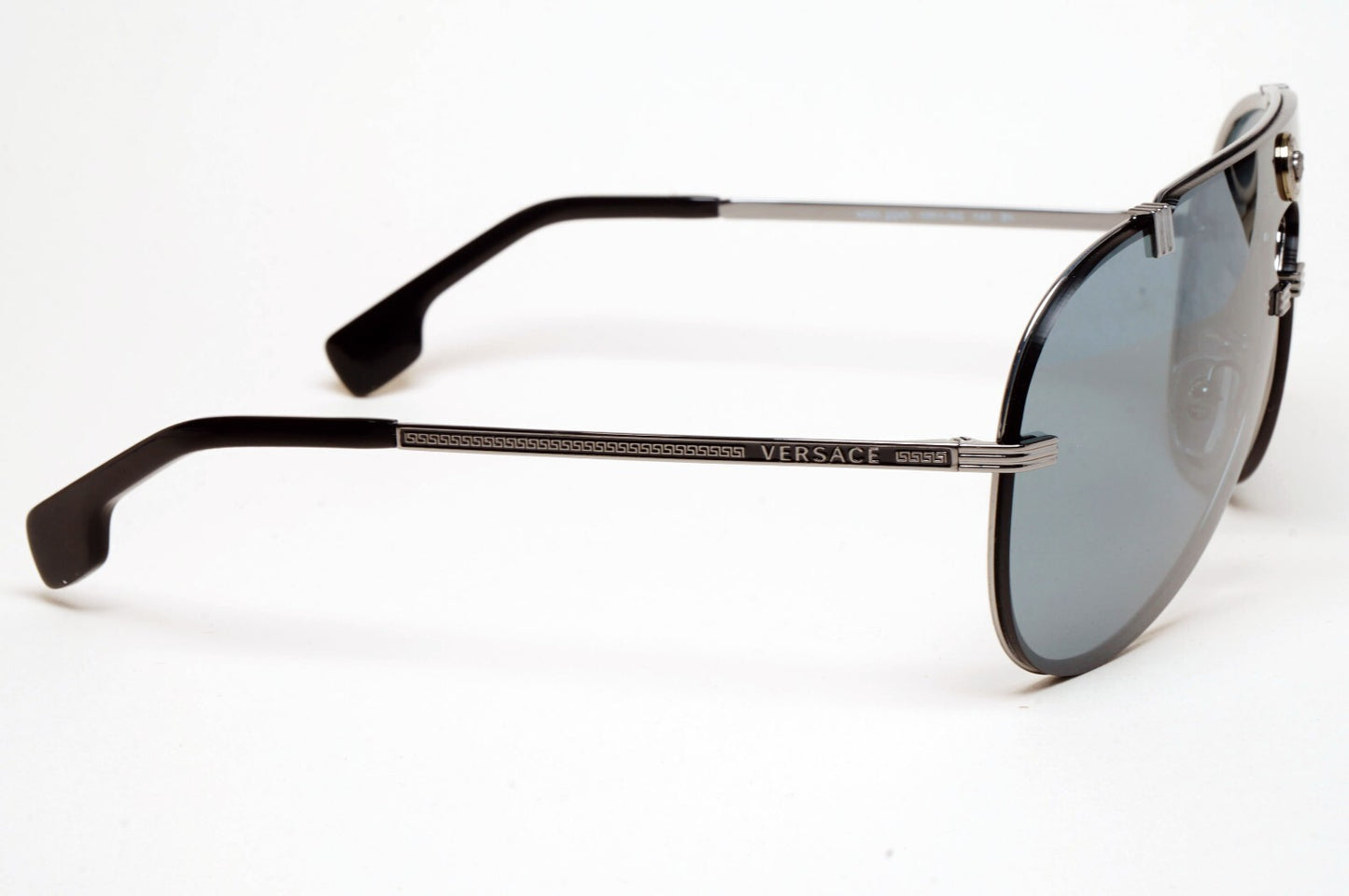 Versace Sunglasses Pilot Shield Gunmetal Grey Mirror MOD VE 2243 1001/6G