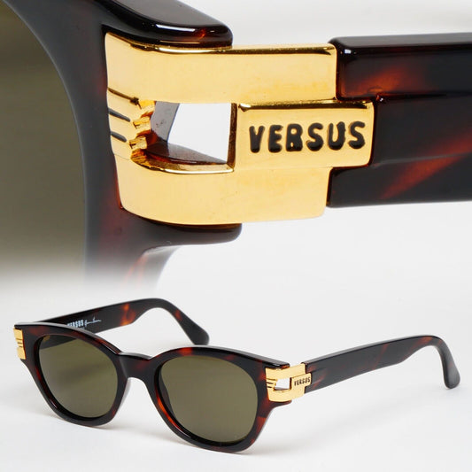 Versus Sunglasses 1996 by Gianni Versace Vintage Brown Gold MOD E28 COL 649