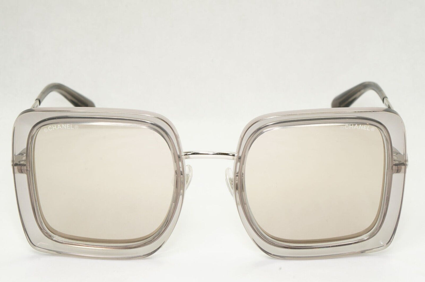 Chanel Sunglasses Silver Mirror Grey Transparent Square 4240 C.906/T7 041223