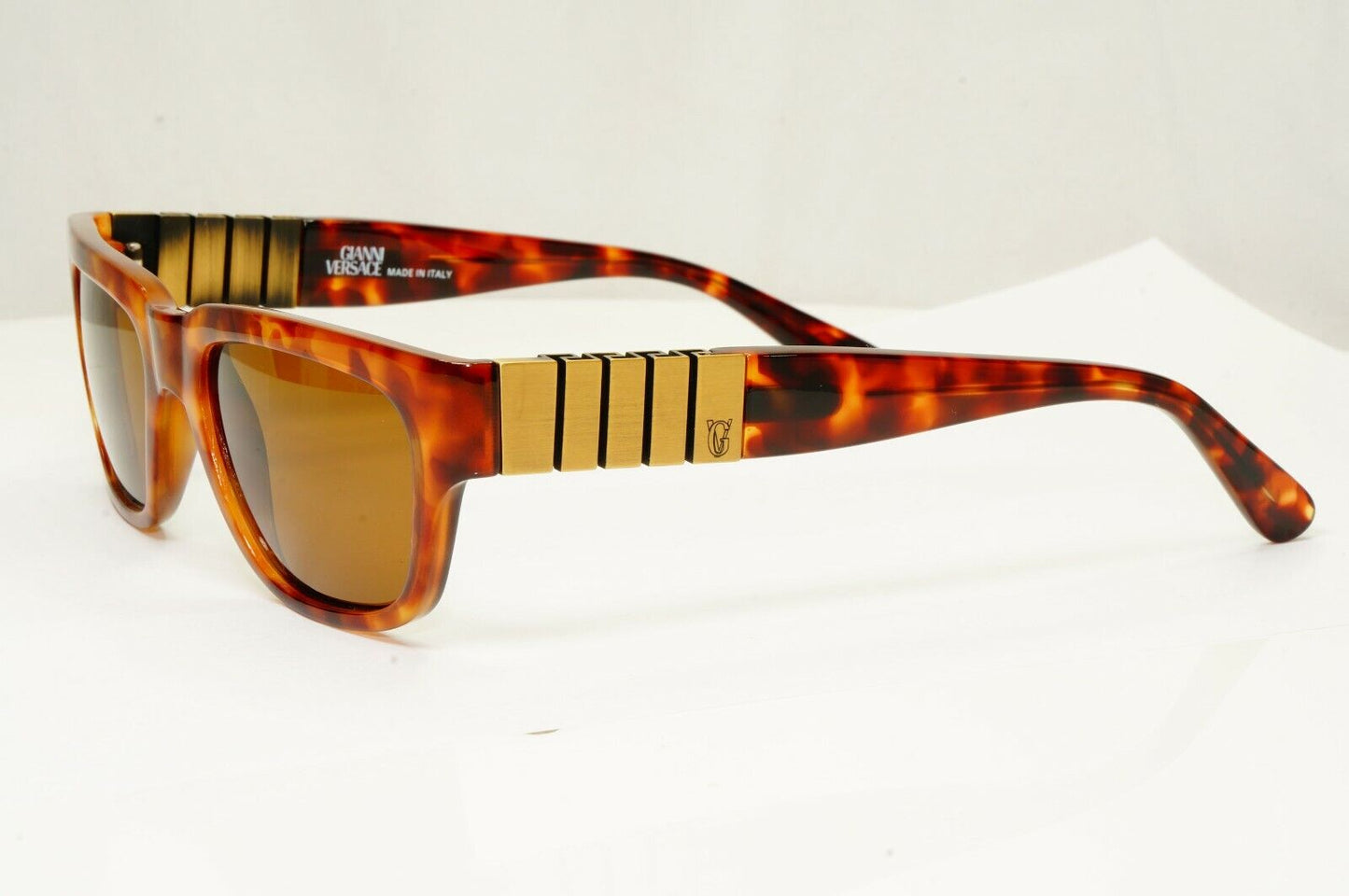 Gianni Versace 1996 Mens Vintage Brown Square Sunglasses Meander MOD 532 COL 806