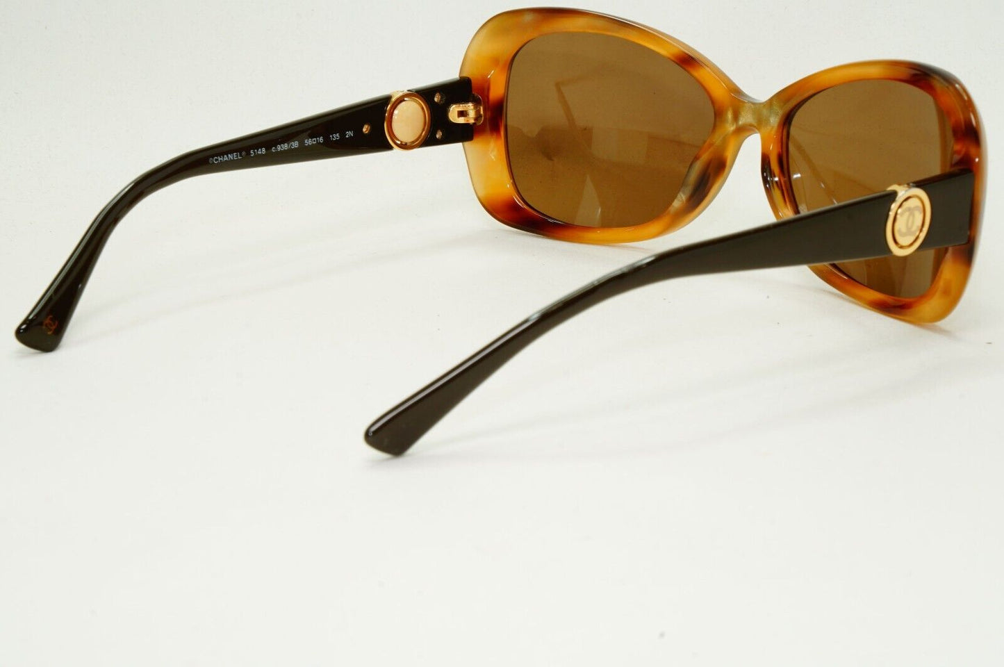 Chanel Sunglasses 2009 Square Brown Gold Tortoise 5148 c.938/3B 56mm 031124