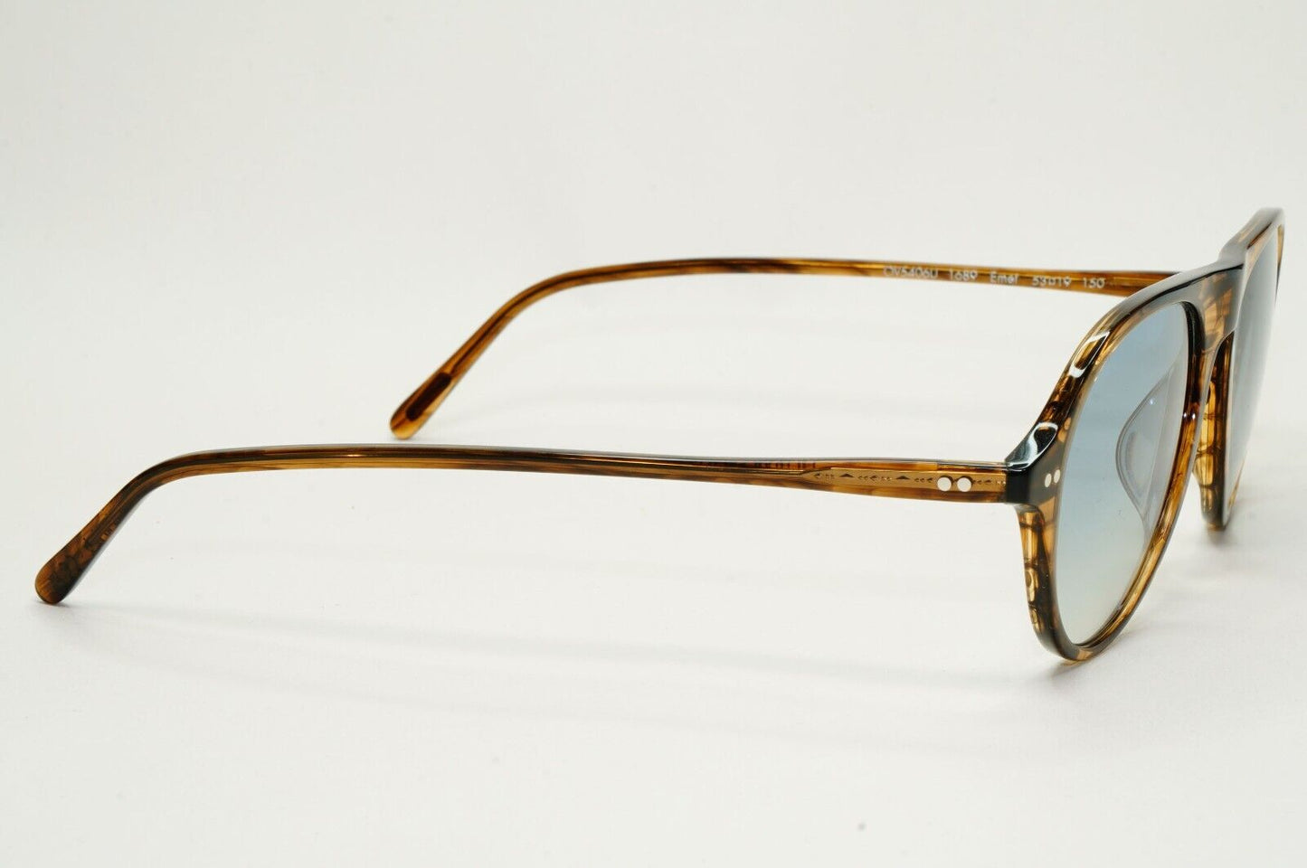 Oliver Peoples Sunglasses Emet Brown Sepia Blue Teal Pilot OV 5406U 1689 53mm